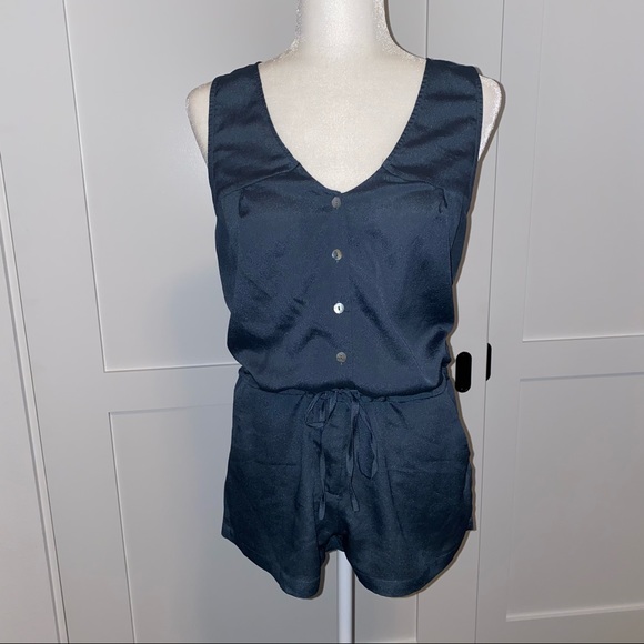 Hive & Honey Pants - Hive & Honey Teal romper with buttons & pockets